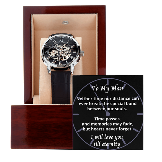 Gift for Husband, luxury openwork watch, present for Birthday, Christmas, Anniversary