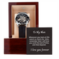 Gift for Husband / Partner, Men's Openwork watch, from Wife in luxury Mahogany box.