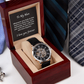 Gift for Husband / Partner, Men's Openwork watch, from Wife in luxury Mahogany box.