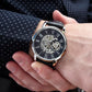 Gift to Dad from Son, Men's Openwork watch, present in luxury box with message, Funny