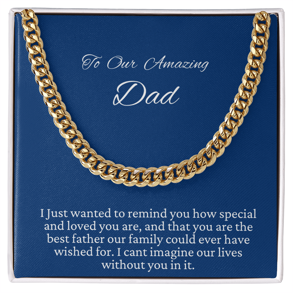 Gift to husband from wife, Cuban Link Chain necklace, for Father's day, Birthday, Christmas, Anniversary 4V