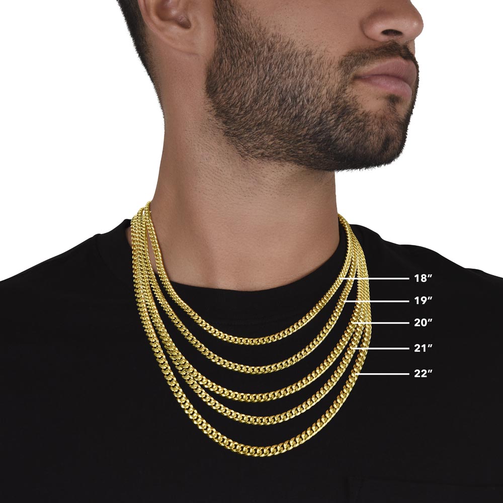 Gift to husband from wife, Cuban Link Chain necklace, for Father's day, Birthday, Christmas, Anniversary 4V