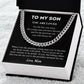 Gift to Son from Mom, Cuban Link Chain Necklace, Gift for Birthday, Christmas, Graduation