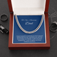 Gift to husband from wife, Cuban Link Chain necklace, for Father's day, Birthday, Christmas, Anniversary 4V