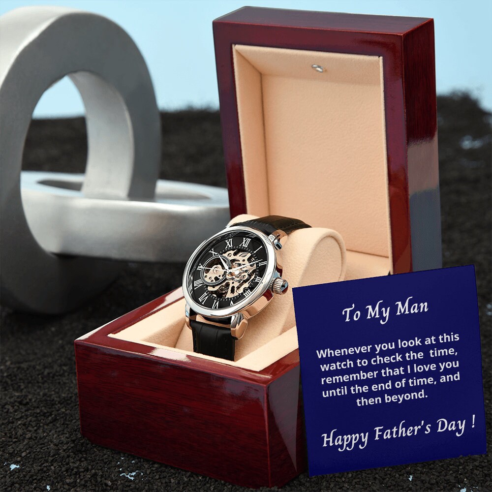 Mens Watch for Dad, Gift from Wife, from Partner, Openwork watch, Men's Watch, Happy Fathers Day Gift, Dad Gift, Man's, Personalized