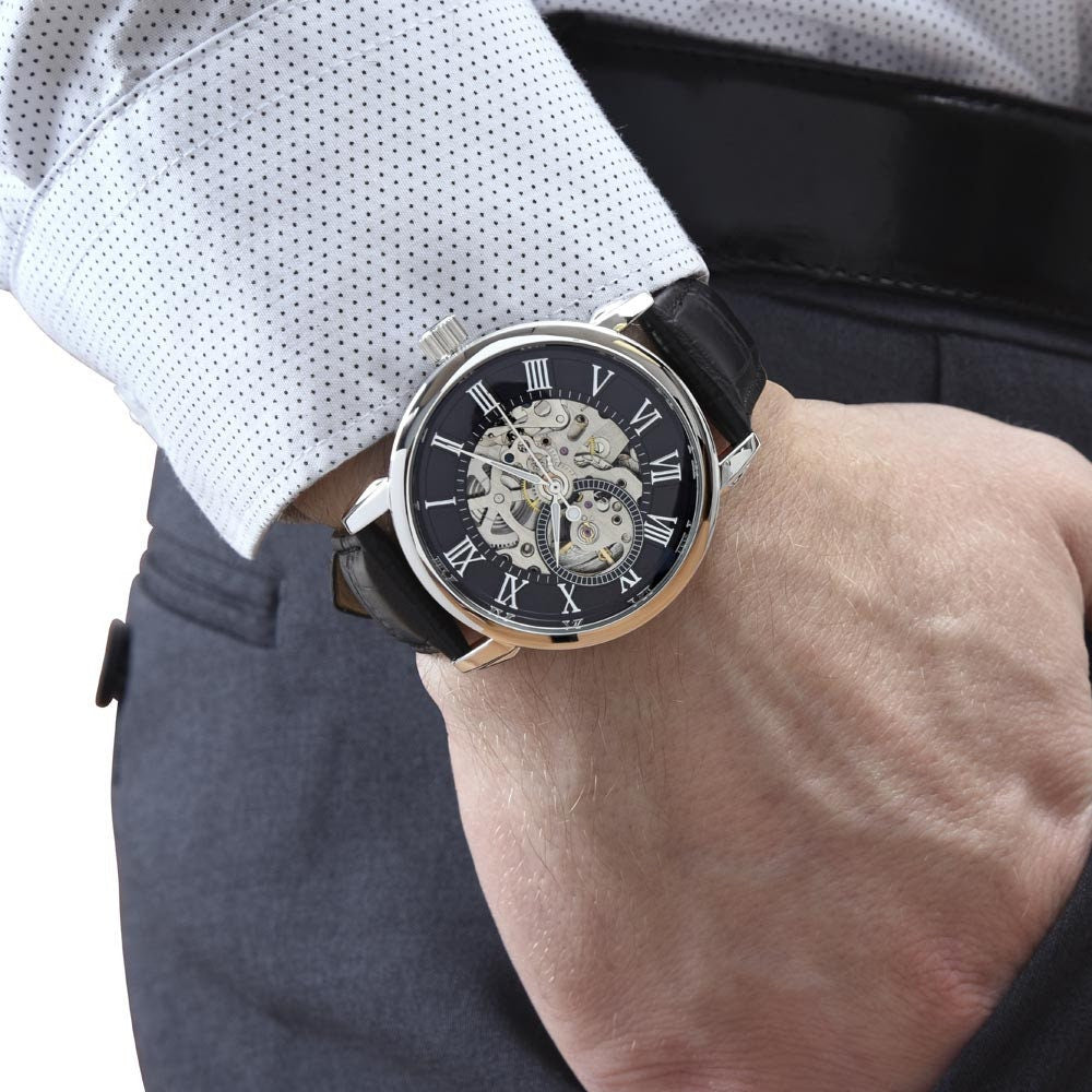 Openwork watch Gift for Dad, Present from Wife, from Partner, Luxury Men's Watch, Happy Fathers Day