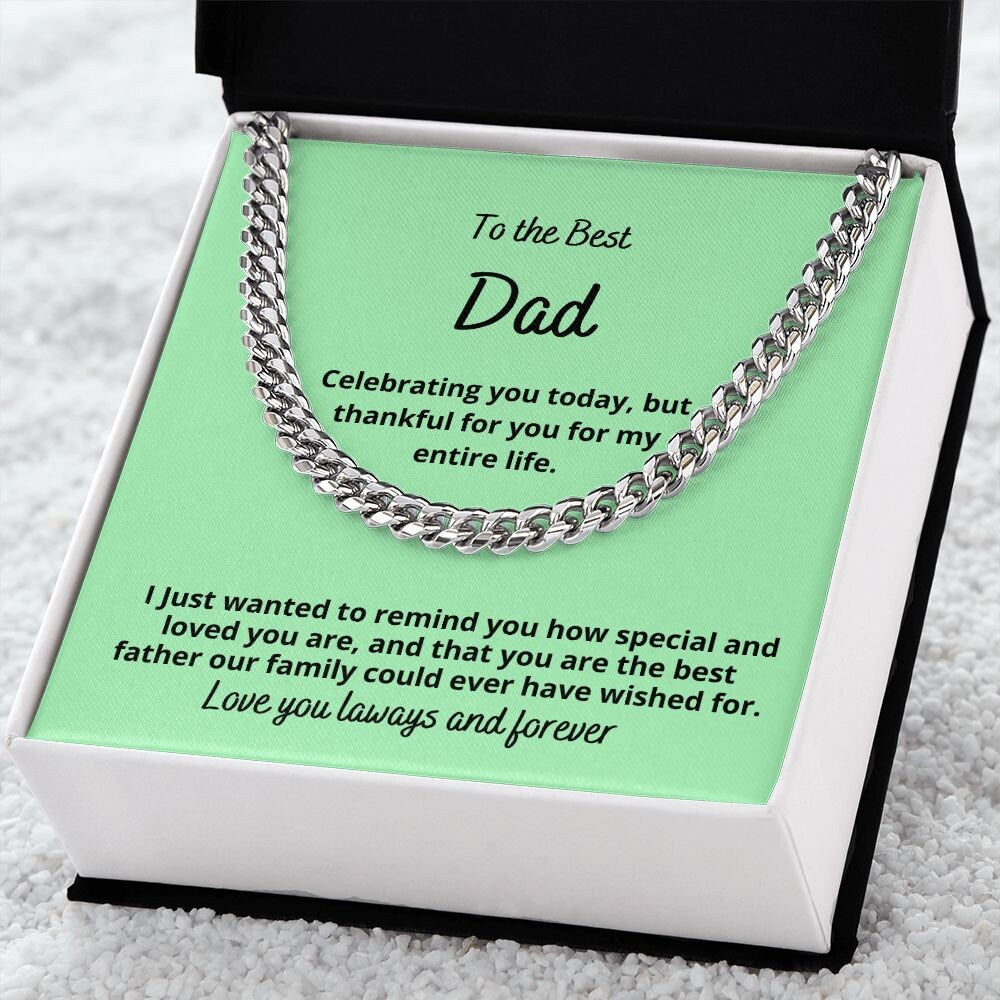 Gift for Dad, Cuban link Chain Necklace,  from Son, from Daughter, from Wife, Father's day gift, Birthday present