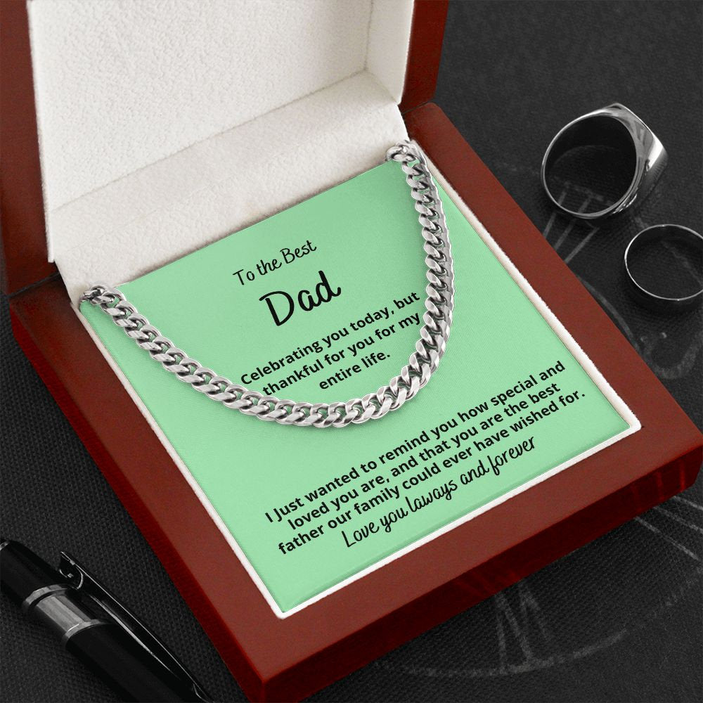 Gift for Dad, Cuban link Chain Necklace,  from Son, from Daughter, from Wife, Father's day gift, Birthday present
