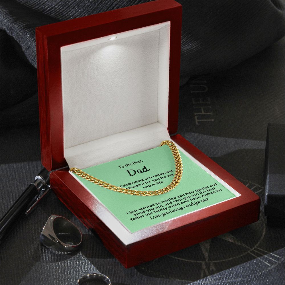 Gift for Dad, Cuban link Chain Necklace,  from Son, from Daughter, from Wife, Father's day gift, Birthday present