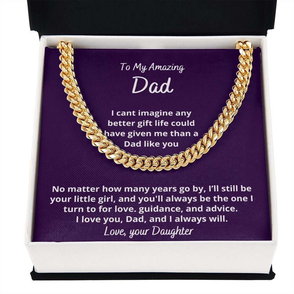 To my Police dad Cuban link chain necklace gift from daughter, Christmas gifts for him, orders Father’s Day gift from wife , birthday gift for dad.