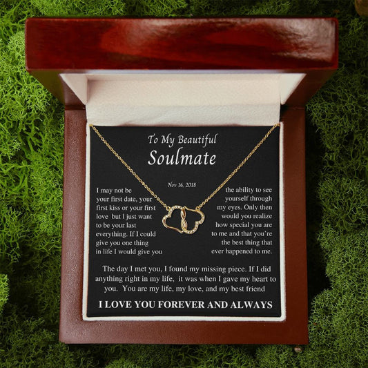 To my Beautiful Soulmate, Solid gold and Diamond Necklace