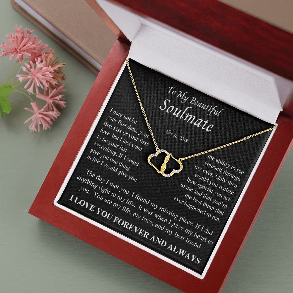 To my Beautiful Soulmate, Solid gold and Diamond Necklace