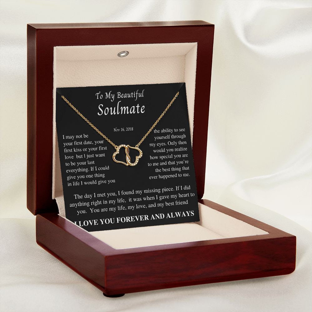 To my Beautiful Soulmate, Solid gold and Diamond Necklace