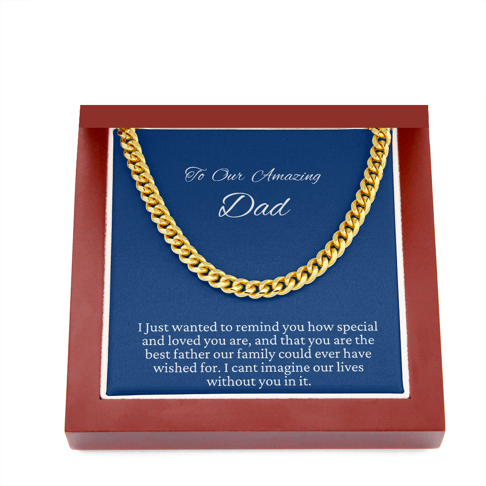 Gift to husband from wife, Cuban Link Chain necklace, for Father's day, Birthday, Christmas, Anniversary 4V