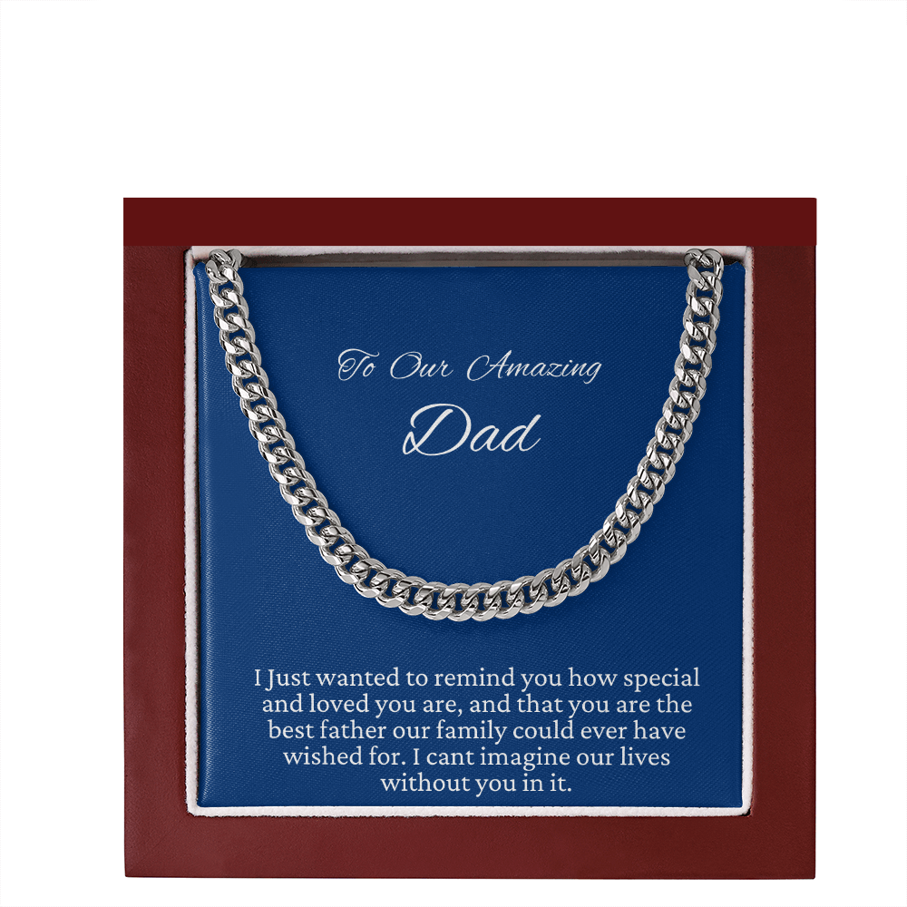 Gift to husband from wife, Cuban Link Chain necklace, for Father's day, Birthday, Christmas, Anniversary 4V